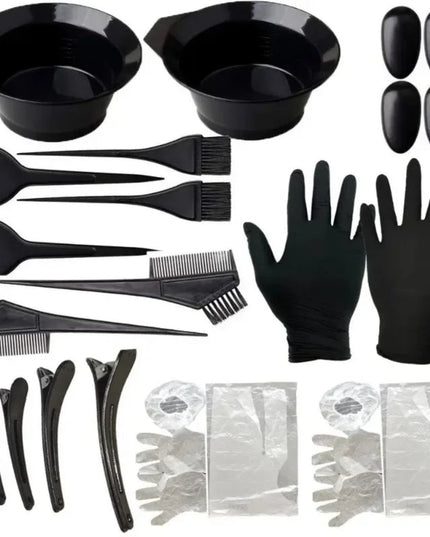 5/22Pcs Set Home Salon Hair Dyeing Brush Hair Dyeing Cream Bowl Coloring Brush Comb Earcap Clips Dyeing Cape Kits Hair Tint Tool