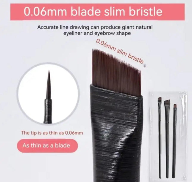 3PCS Eyeliner Eyebrow Contour Makeup Brush Super Soft Fiber Comfortable Grip Soft And Natural Makeup Application Eyeliner Brush