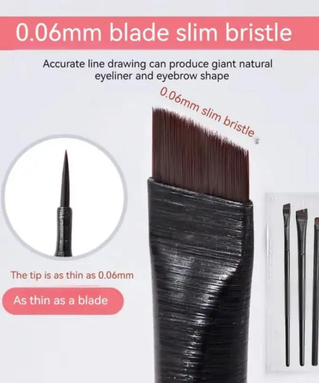 3PCS Eyeliner Eyebrow Contour Makeup Brush Super Soft Fiber Comfortable Grip Soft And Natural Makeup Application Eyeliner Brush