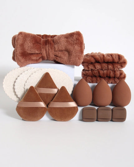 15 Cosmetic Puff Makeup Sponge Blender Beauty Egg Foundation Sponges Puff Wash Face Headband Wristband Make up Accessories