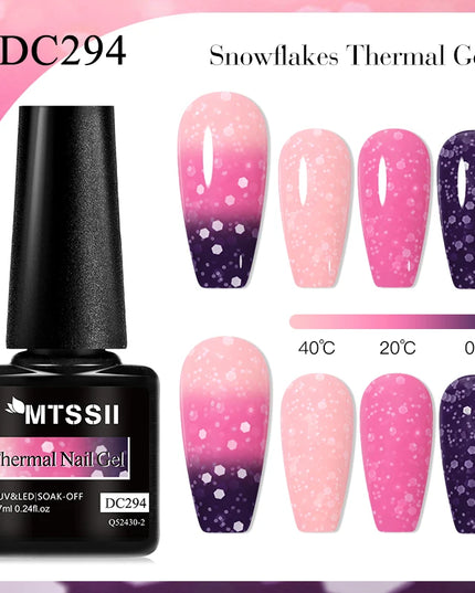 7ml Snowflake Gel Nail Polish UV LED Semi Permanent Milky White Pink Glitter Snow Sequins Gel Nails Art Design Varnish Manicure