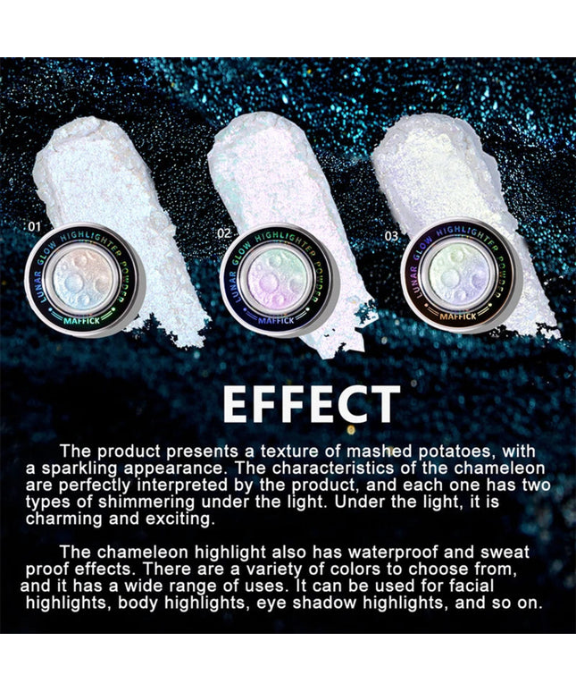 MAFFICK Cosmic Glow Highlighter - Intense Sparkle for Face and Body, Easy to Apply with Long-Lasting Wear,