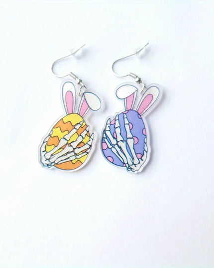 Cute Rabbit Easter Egg Carrot Truck Earrings Acrylic Cartoon Easter Dangle Earrings Spring Holiday for Women Girls Jewelry