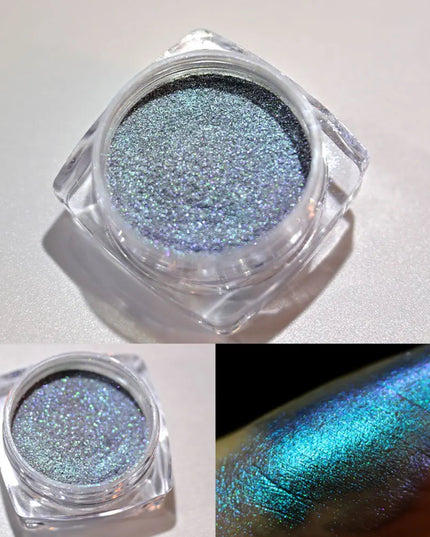 1 Box Multichrome Chameleon Powder Nail Glitter Aurora Neon Rainbow Pigment Chrome Powder Iridescent Eyeshadow Nail Rubing Dust