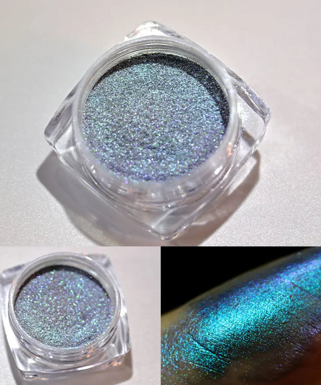 1 Box Multichrome Chameleon Powder Nail Glitter Aurora Neon Rainbow Pigment Chrome Powder Iridescent Eyeshadow Nail Rubing Dust