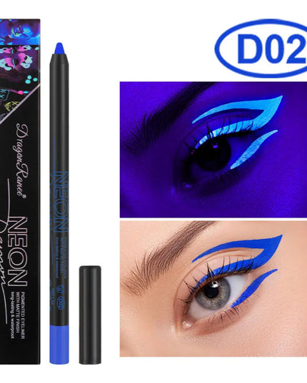 Fluorescence Blue Eyeliner Gel Waterproof Luminous UV Light Neon Eyeliner Pen Yellow Green Pink Color Eye Shadow Cream Make Up