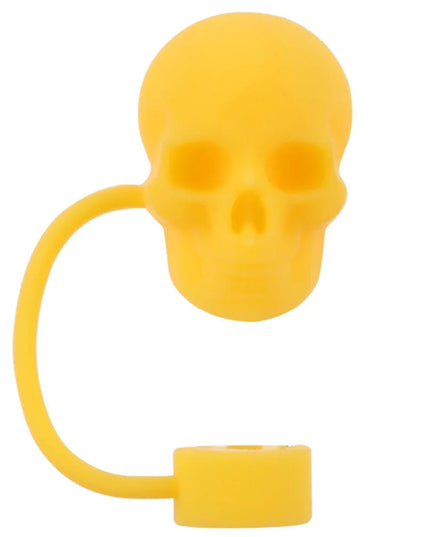 Silicone Cute Skull Straw Covers 10mm Skull Shape Straw Caps Reusable Halloween Skull Straw Toppers for Stanley 30&40 Oz Tumbler