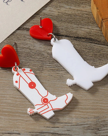 European and American acrylic cow boots Western cowboy hat Howdy Let's go girls earrings jewelry