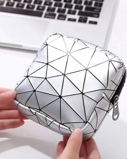 Sanitary Napkin Storage Bag,Leather Waterproof Feminine Period Bag with Zipper for Teen Girls Women,Small Makeup Pouch,Wallet
