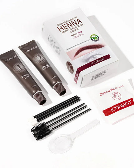 Eyelash Eyebrow Tint Permanent Dye Kit Waterproof Lasting Fast Tint Henna Brow Enhancers Cream Gel Makeup Tool