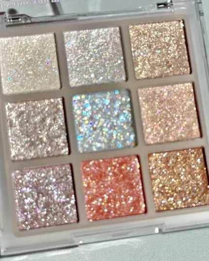 9Colors Glitter Eyeshadow Palette Earth Color Pearlescent Eye Shadow Shimmer Highlights Sparkling Sequin Blue Purple Eyes Makeup