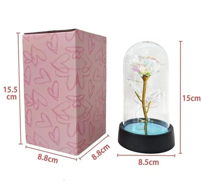 Artificial Rose Flowers Valentines Day Gift for Girlfriend Eternal Rose LED Light Foil Flower Wedding Decor Christmas Gifts