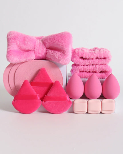 15 Cosmetic Puff Makeup Sponge Blender Beauty Egg Foundation Sponges Puff Wash Face Headband Wristband Make up Accessories