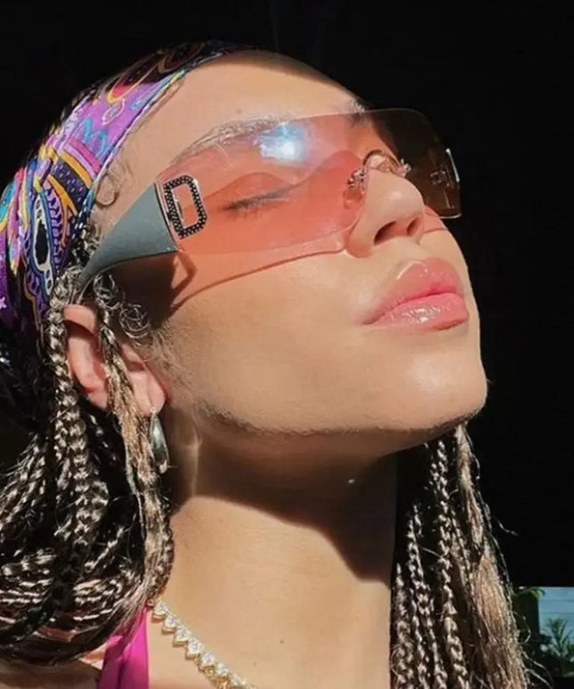 Luxury Y2K One Piece Sunglasses Women Brand Designer New Punk Sports Sun Glasses Men Goggle Shades UV400 Fashion Letter Eyewear