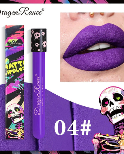 12 Color Halloween Lip Gloss Makeup Black Green Purple Lipstick Christmas Tint Moisturizer Waterproof Matte Lipstick Lip Pigment