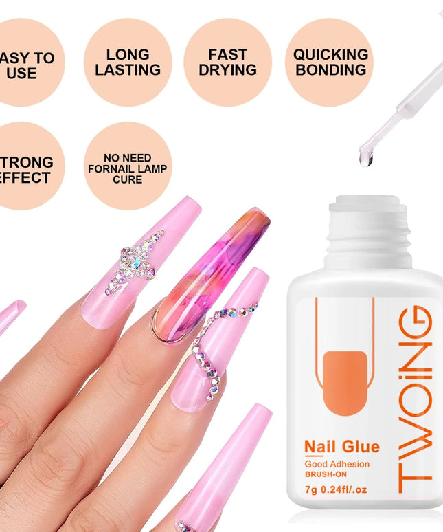 5pcs/2pcs 7g Super Strong Nail Glue For False Nail Tips, Acrylic Nails,Press OnNails,Fake Nails Art Decoration Lasting Adhesion