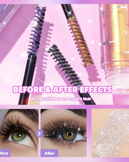 QIBEST 3 Colors Diamond Glitter Mascara Long Lasting Makeup 3D Volume Eyelashes Curling Shimmer Mascara Eye Lash Female Cosmetic