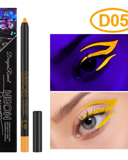 Fluorescence Blue Eyeliner Gel Waterproof Luminous UV Light Neon Eyeliner Pen Yellow Green Pink Color Eye Shadow Cream Make Up