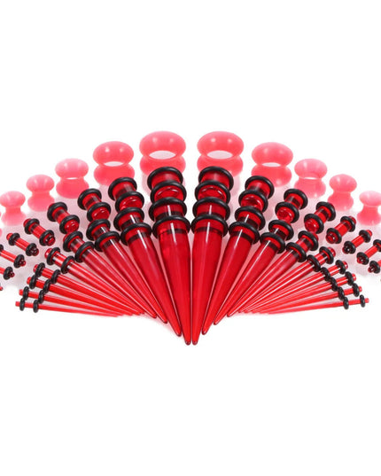 36pcs-54pcs 14G-00G Acrylic Ear Plugs and Tunnels Ear Gauges Stretching Kits Ear Dilations Piercing Body Jewelry