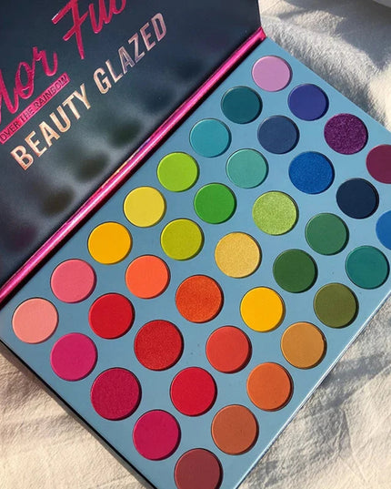 BEAUTY GLAZED 39 Color Rainbow Eyeshadow Palette Long lasting Neon Glitter Eye Shadow Pallete Eye Makeup Cosmetics