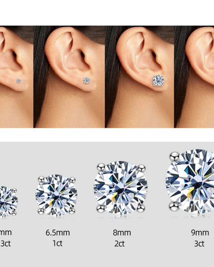 OXTAO With Certified D VVS1 Moissanite Stud Earrings Female Jewelry Sterling Silver S925 Piercing Earrings Wedding Jewelry Gift