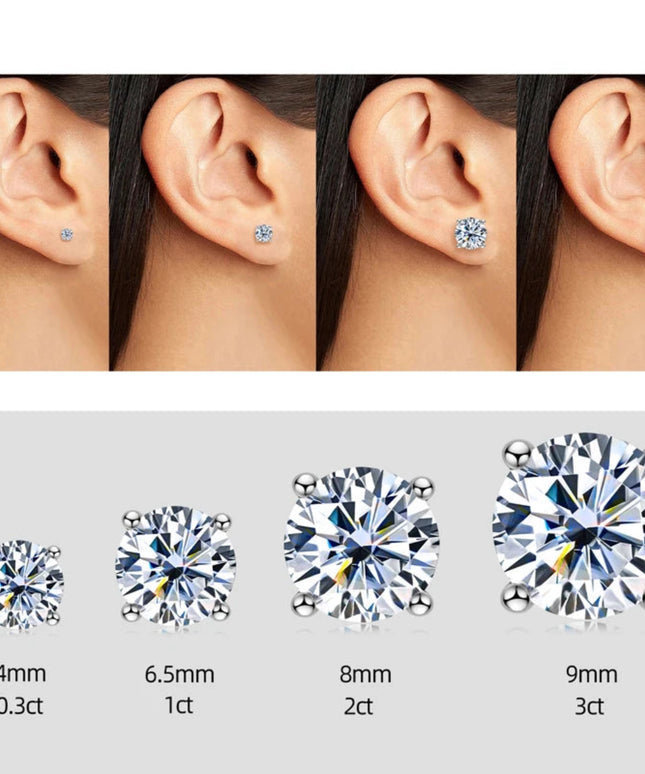 OXTAO With Certified D VVS1 Moissanite Stud Earrings Female Jewelry Sterling Silver S925 Piercing Earrings Wedding Jewelry Gift