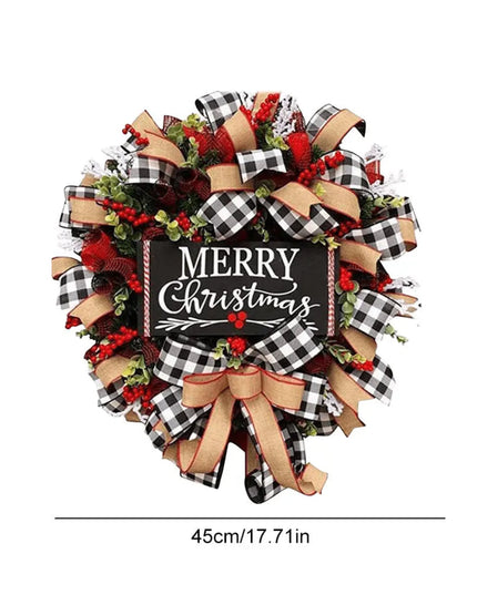 Christmas Holiday Art Wreath Decorative Artificial Wreath Festival Theme Multifunctional Party New Year Decor Prop New Year Gift