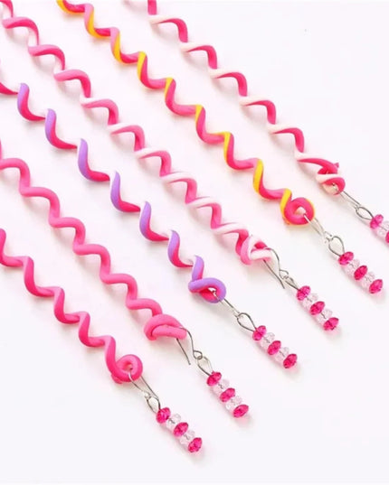 6pcs/lot Rainbow Color Cute Girl Curler Hair Braid Hair Styling Tools Hair Roller Braid Maintenance The Princess Hair Accessory