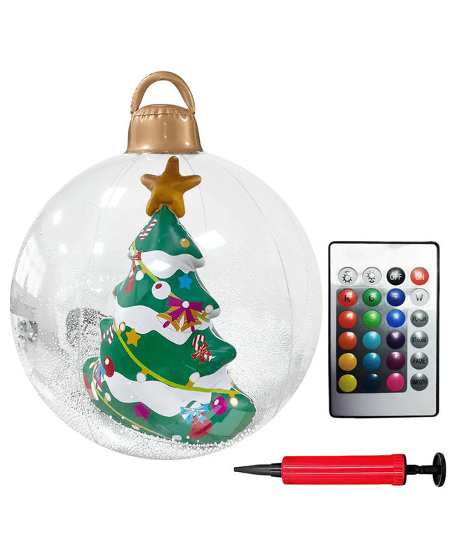 24 Inch Inflatable Christmas Balls New Years Christmas Ornaments with Lights PVC Giant Inflatable Christmas Balls Holiday Decor