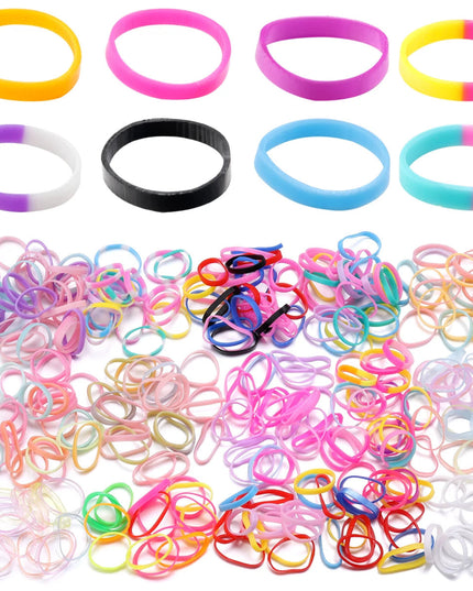 500Pcs Colorful Small Disposable Hair Bands Scrunchie Girls Elastic Rubber Band Ponytail Holder Hair Accessories Hair Ties