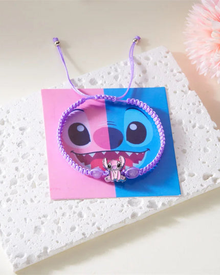 Disney Stitch Cartoon Bracelet Kawaii Lilo & Stitch Adjustable Wristband for Kids Girls Boys Gift Idea