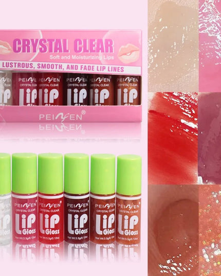 6PCS Moisturizing Lip Gloss Transparent Lip Oil Hydrating Lip Glaze Lip Plumper Hydrating Make Up Liquid Lipstick Lips Cosmetics