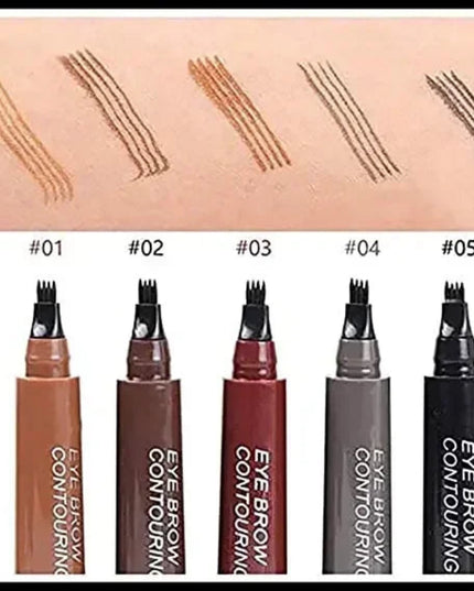 4 Point Eyebrow Pencil 4 Prong Tip Eyebrow Pen 4 Fork Eyebrow Pencil Waterproof Liquid Eyebrow Pencil Long Lasting Like Real