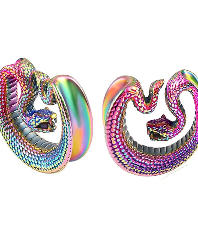 2PCS Snake Ear Gauges Plugs for Women Unique Ear Plugs and Tunnels for Stretched Ears Stretching Earrings Ear Saddles for Men