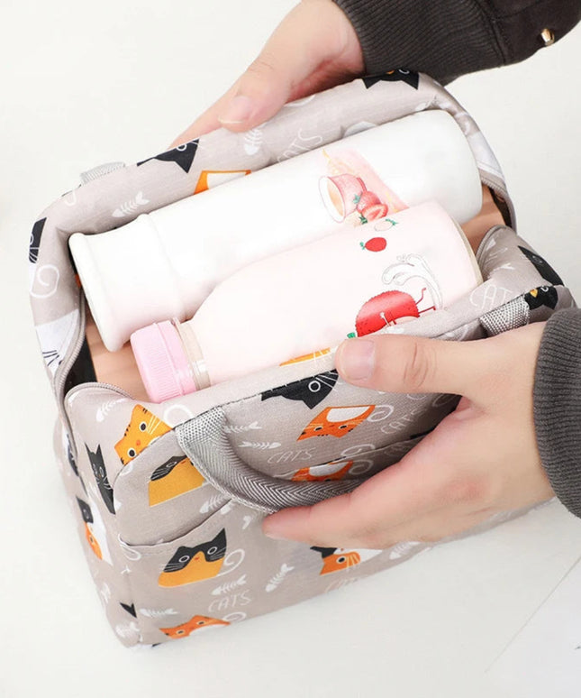 1PC Portable Lunch Bags Thermal Insulation Lunch Box Storage Bag Children's School Lunch Box Bag Picnic Storage Large Capacity