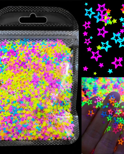 10g Laser Silver Star Nail Glitter Sequins 3D Holographic Stars Butterfly Sparkle Flakes DIY Body Eye Bling Manicure Party Parts