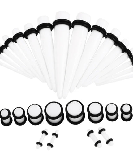 36pcs-54pcs 14G-00G Acrylic Ear Plugs and Tunnels Ear Gauges Stretching Kits Ear Dilations Piercing Body Jewelry