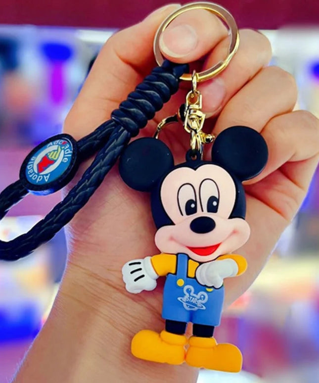 Anime Disney Figure Villain Maleficent The Evil Queen Cruella Silicone Keychain Bag Key Ring Pendant Children Toy Birthday Gifts