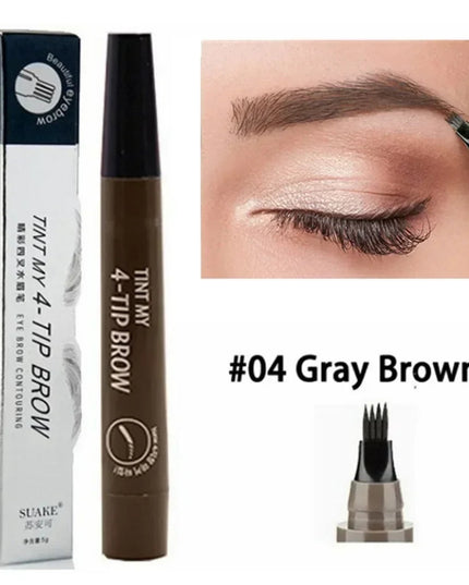 4 Point Eyebrow Pencil 4 Prong Tip Eyebrow Pen 4 Fork Eyebrow Pencil Waterproof Liquid Eyebrow Pencil Long Lasting Like Real