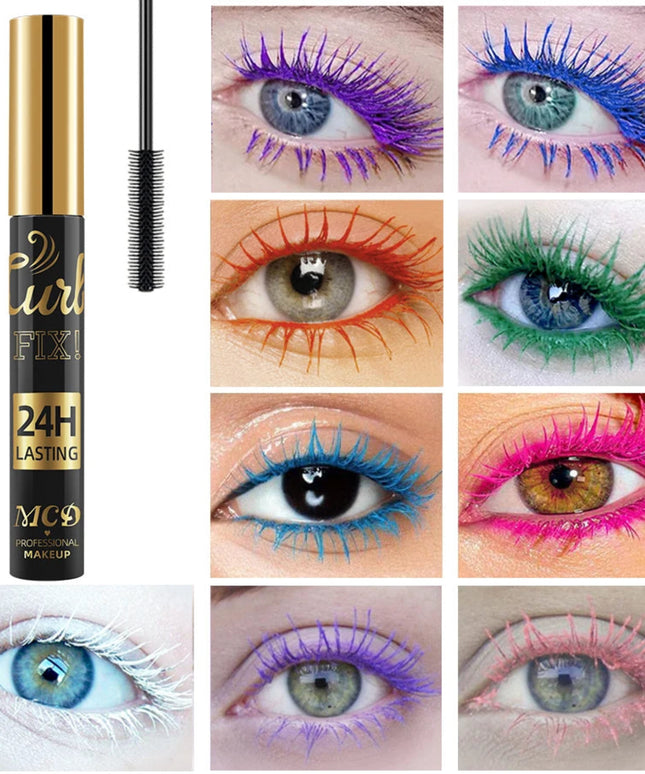 1PC Colorful Curling Mascara Waterproof Fast Drying Eyelashes Extension Multicolor Lashes Eye Korean Makeup Lasting Blue White
