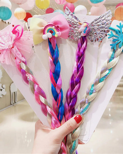 Girls Hair Bow Kids Rainbow Hair Tie Princess Accessories Toddler Snowflake Elastics Baby Accessories No Damage Braid