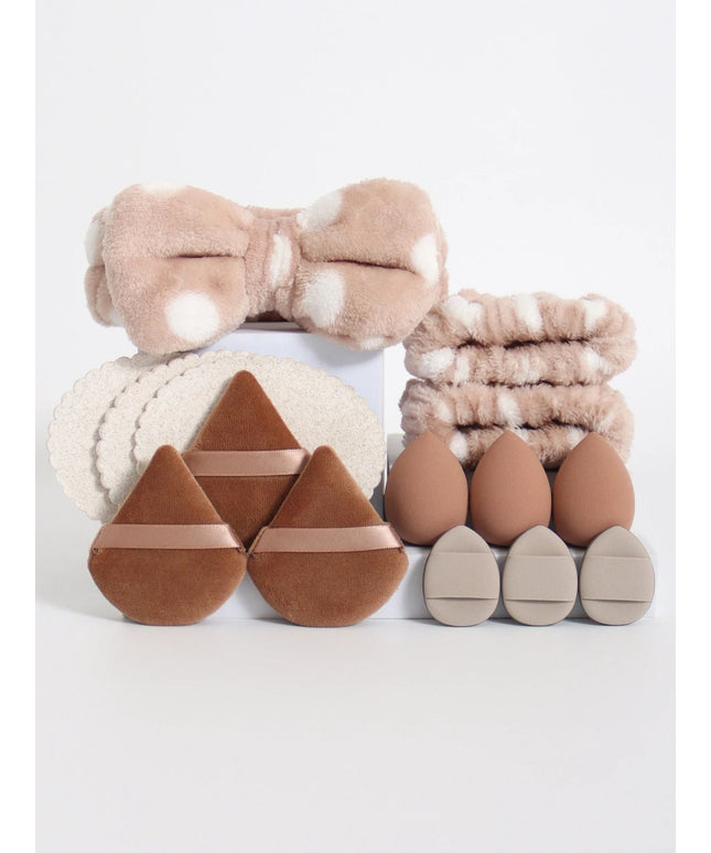 15 Cosmetic Puff Makeup Sponge Blender Beauty Egg Foundation Sponges Puff Wash Face Headband Wristband Make up Accessories