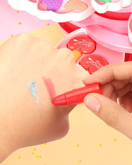 Children's Makeup Box Rotating Opening Cosmetics Toys for Little Girls Princess Makeup Set To Enhance Creativity and Imagination