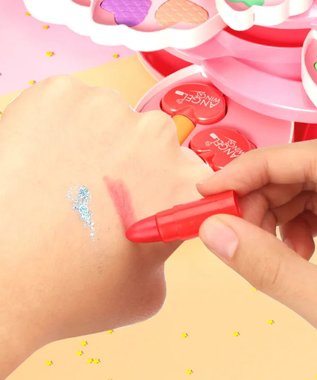 Children's Makeup Box Rotating Opening Cosmetics Toys for Little Girls Princess Makeup Set To Enhance Creativity and Imagination
