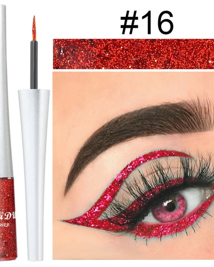 Glitter Liquid Eyeliner Pen Pearlescent Sequins Diamond Bright Shining Eyeliner Waterproof Lasting Eyeshadow Women Cosmetics 1pc