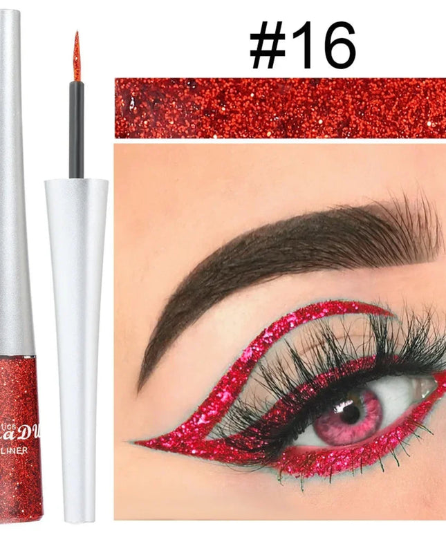 Glitter Liquid Eyeliner Pen Pearlescent Sequins Diamond Bright Shining Eyeliner Waterproof Lasting Eyeshadow Women Cosmetics 1pc