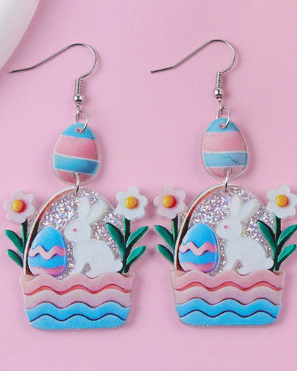 New Easter Earrings Cartoon Easter Bunny Creative Fashion Chick Acrylic Earstuds Eardrops Easter Decoration Gift