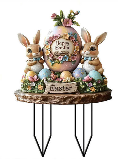 Easter Acrylic Yard Ornaments Multi-Function Courtyard Statue Waterproof Patio Sculpture