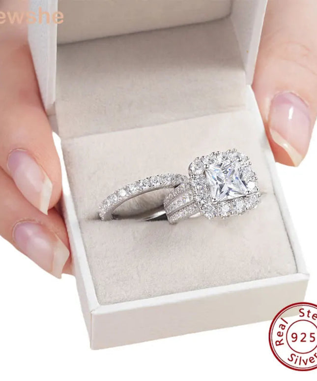 New she Luxury Moissanite Wedding Rings Set for Women 925 Sterling Silver D Color VVS1 with GRA Certificate Bridal Ring Jewelry