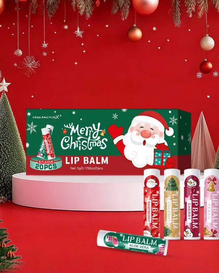 20 pieces/box Christmas lipstick Set Christmas Socks Filler Christmas Gift Long lasting Moisturizing Gloss Non greasy -5 flavors